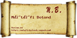 Mátéfi Botond névjegykártya